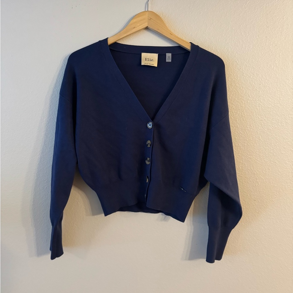 Elie Tahari Navy Blue Cardigan